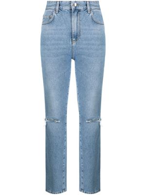LIU JO jean droit à effet usé - Bleu