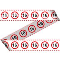 Markeerlint/afzetlint 16 jaar versiering met stop bord 15 meter