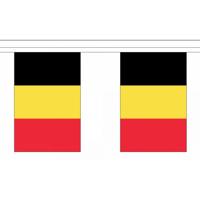 Belgie landen vlaggenlijn - 900 cm - polyester - 30 vlaggetjes - versiering