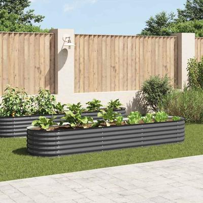 Plantenbak verhoogd 320x80x44 cm gegalvaniseerd staal grijs