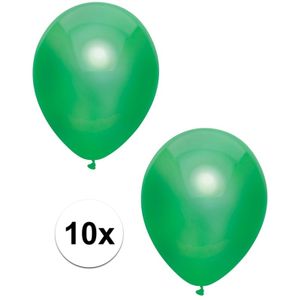 10x Donkergroene metallic heliumballonnen 30 cm   -