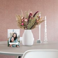 Droogbloemen boeket roze met gepersonaliseerde kaart - thumbnail