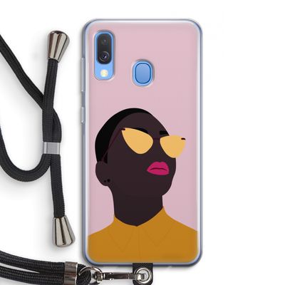 Yellow glasses: Samsung Galaxy A40 Transparant Hoesje met koord