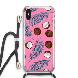 Kokosnoot roze: iPhone XS Transparant Hoesje met koord