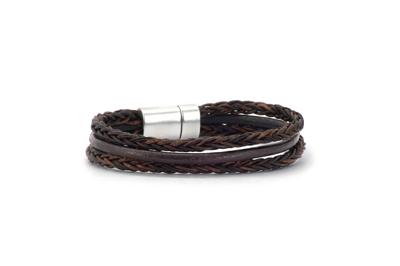Qoss Heren Leren Armband Jaap Bruin - Maat S