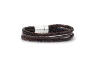 Qoss Heren Leren Armband Jaap Bruin - Maat S