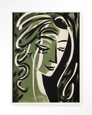 Urban Cotton Wandkleed 'Aphrodite' 145 x 190cm in Floating Frame - off white
