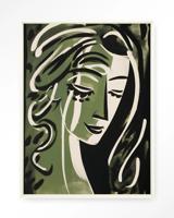 Urban Cotton Wandkleed 'Aphrodite' 145 x 190cm in Floating Frame - off white