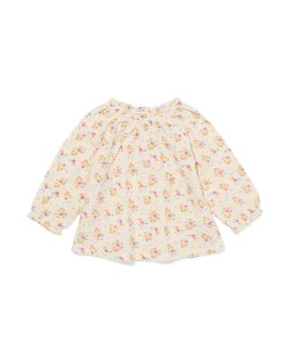 HEMA Newborn Shirt Mousseline Bloemen Ecru (ecru)