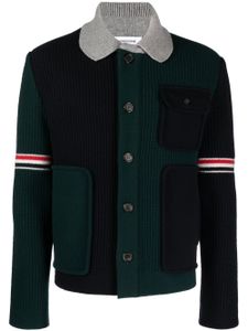 Thom Browne cardigan en laine à design patchwork - Vert