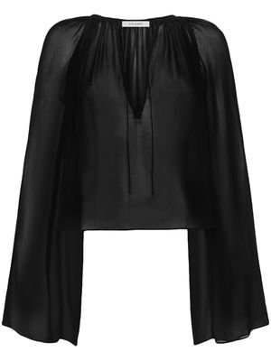 FRAME blouse en soie à fronces - Noir