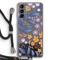 Flowers with blue leaves: Samsung Galaxy S21 Transparant Hoesje met koord
