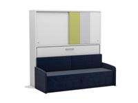 Eenpersoons opklapbed Academy - Verde - met blauwe bank - Polyether - tot 80 KG