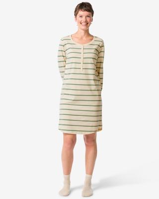 HEMA Damesnachthemd strepen groen (groen)