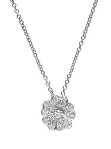 LEO PIZZO collier Floral en or blanc 18ct orné de diamants - Argent