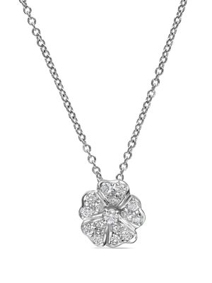 LEO PIZZO collier Floral en or blanc 18ct serti de diamants - Argent
