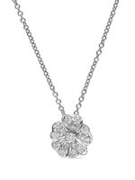 LEO PIZZO collier Floral en or blanc 18ct orné de diamants - Argent