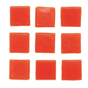 90x stuks vierkante mozaiek steentjes oranje 2 x 2 cm