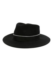 Borsalino chapeau en laine à détail de nœud - Noir