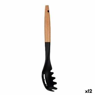 Pastalepel Zwart Natuurlijk Hout 6 x 33,5 x 6 cm (12 Stuks)