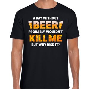 A day Without Beer drank fun t-shirt zwart voor heren