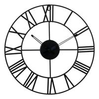 Ostaria Wandklok/muur klok - Nautisch - D36 cm - metaal - zwart - keuken/kamer