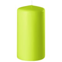 1x Lime groene cilinderkaars/stompkaars 6 x 10 cm 36 branduren   -