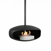 UFO-60 plafond-hangende (zwart) | Hein & Haugaard | Plafond bio-ethanol haard | Zwart
