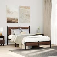 Bedframe zonder matras metaal bruin eikenkleurig 120x190 cm