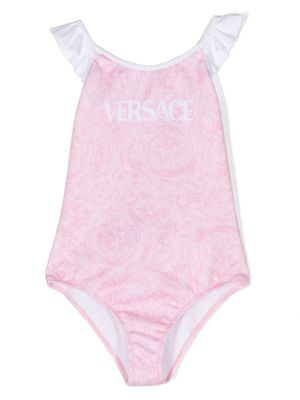 Versace Kids maillot de bain à volants - Rose