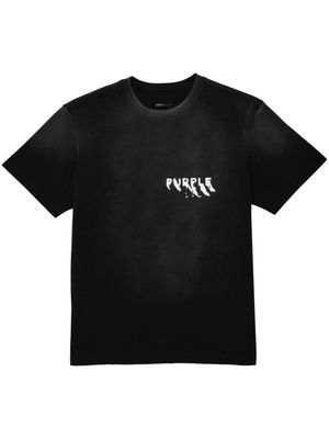 Purple Brand t-shirt en coton à logo imprimé - Noir