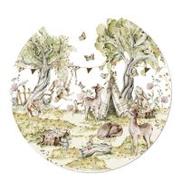 Muurcirkel Bosdieren Feest wit 100 Geen - thumbnail