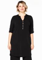 Yoek Tunic star buttons | Zwart | Maat 54/56