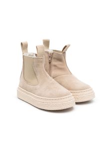 MM6 Maison Margiela Kids bottines en daim à bout rond - Tons neutres