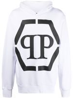 Philipp Plein hoodie à logo imprimé - Blanc Philipp Plein hoodie à logo imprimé - Blanc