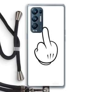 Middle finger white: Oppo Find X3 Neo Transparant Hoesje met koord