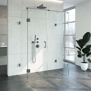 Douchecabine Compleet Just Creating Profielloos XL 80x140 cm Gunmetal Sanitop