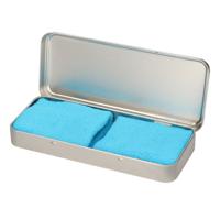 Sport zweetbandjes set - 2x stuks - turquoise - in metalen opslag / bewaar doosje - sport artikelen