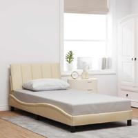 Bedframe zonder matras "Hanko" 100x200 cm stof crèmekleurig