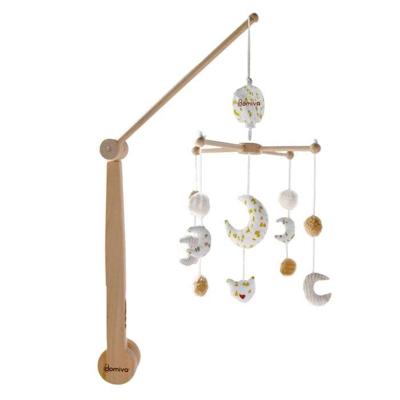 Maan muziekmobiel voor baby Natuurlijk 60x40 cm