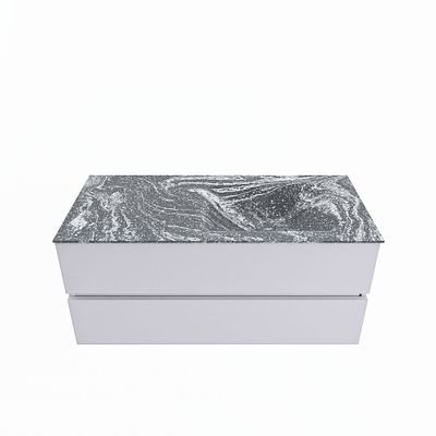 MONDIAZ VICA-DLUX 110cm badmeubel onderkast Cale 2 lades. Inbouw wastafel CLOUD rechts 1 kraangat, kleur Lava.