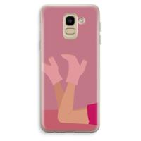 Pink boots: Samsung Galaxy J6 (2018) Transparant Hoesje - thumbnail