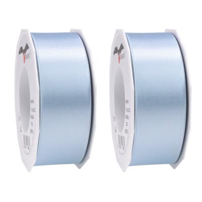 Cadeaulint Satijn - 2x - 4 cm x 25 meter - lichtblauw - cadeaus inpakken - sierlint