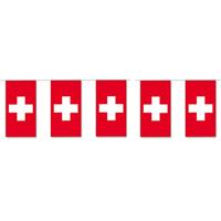 Slinger vlaggetjes Zwitserland - papier - 400 cm - Zwitsers vlag - Landen feestartikelen/Versiering