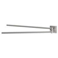 Dubbele handdoekhouder Haceka Mezzo | Wandmontage | 42 cm | RVS | Rond | Geborsteld rvs look