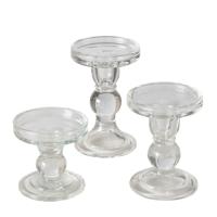 Boltze Home Kandelaar glas 3-dlg set 13,4cm