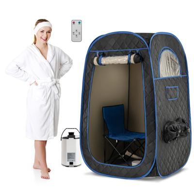 Draagbare Stoomsauna Thuis Sauna voor 1-2 Personen met 3 Liter Stoomgenerator 89 x 89 x 149 cm Zwart