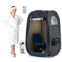 Draagbare Stoomsauna Thuis Sauna voor 1-2 Personen met 3 Liter Stoomgenerator 89 x 89 x 149 cm Zwart