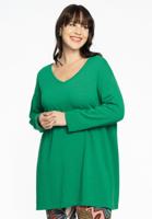 Yoek Trui met V-hals cashmere | Groen | Maat 54/56