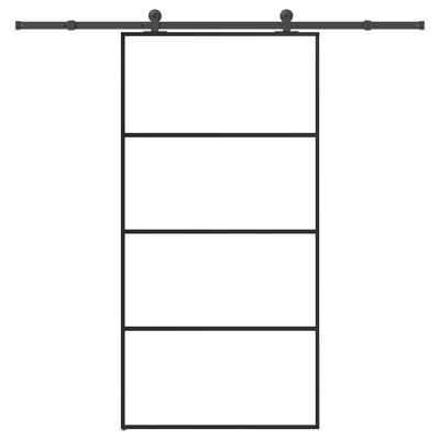 Schuifdeur met beslag 102,5x205 cm ESG-glas en aluminium